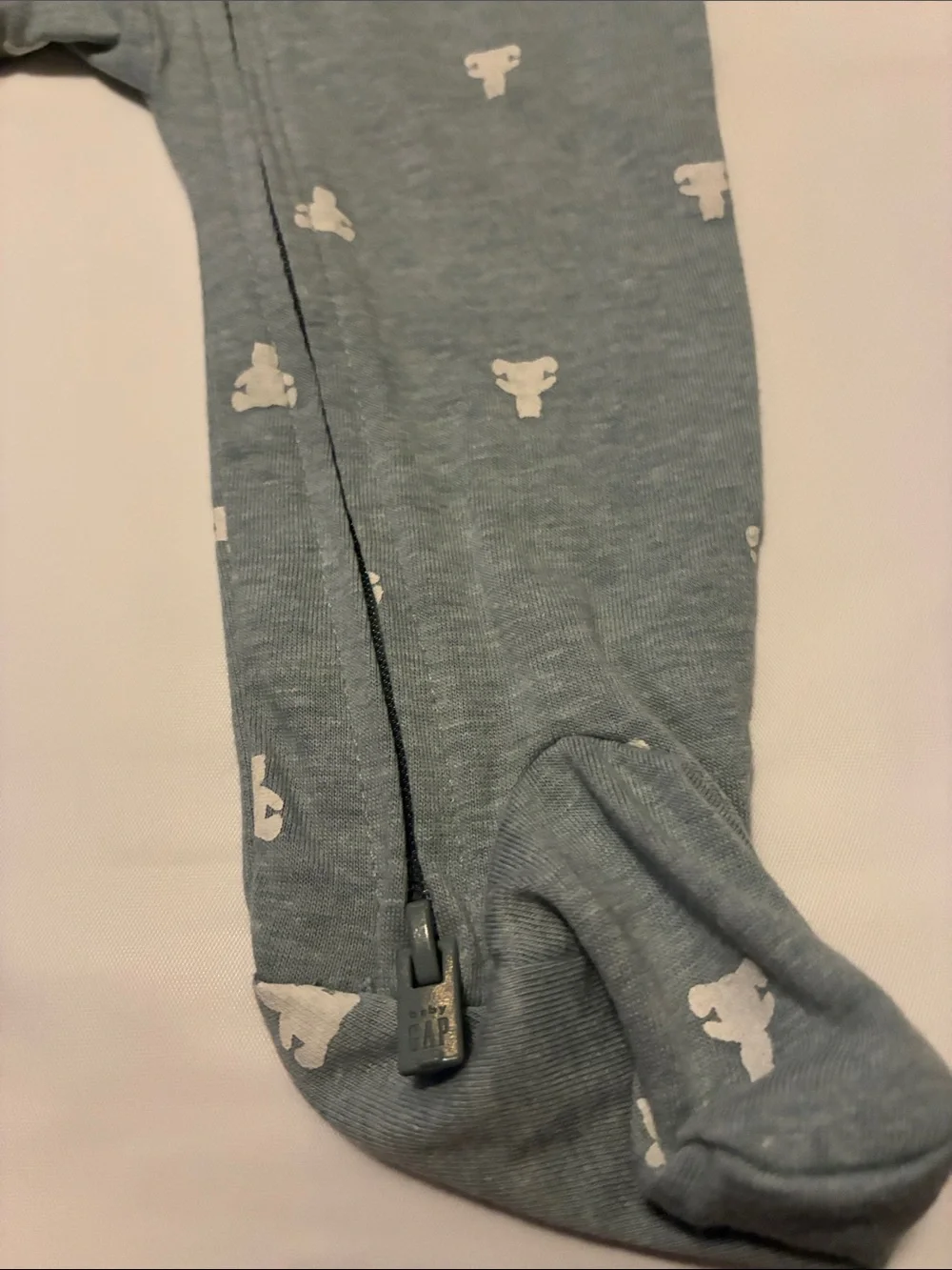 GAP Blue-Grey Footed One-Piece with White Bear Motif